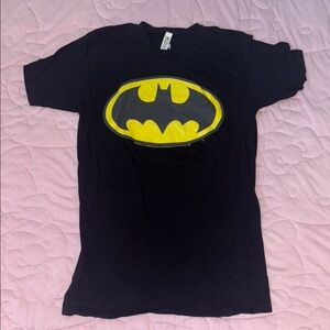 Black T-Shirt with Yellow Batman Logo